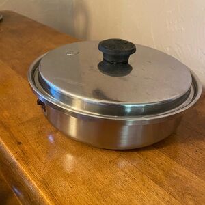 Saladmaster 18-8 Tri Clad Stainless Steel 9” Skillet Pan With Lid Missing Handle